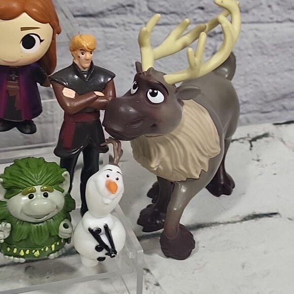 Disney Frozen Figures Large Lot Trolls Sven Kristoff Young Twin Elsas Anna Olaf - Picture 8 of 12